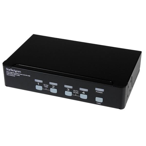 DVI KVM Switch - 4 Port High Resolution USB DVI Dual Link KVM Switch with Audio | StarTech.com SV431DVIUAHR
