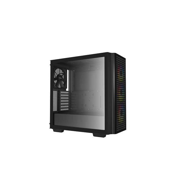 Deepcool Cg540 Mid-Tower Atx Case, Tempered Glass Front And Side Panels, Three Pre-Installed 120Mm Argb Fans, 140Mm Rear Black Fan, Black