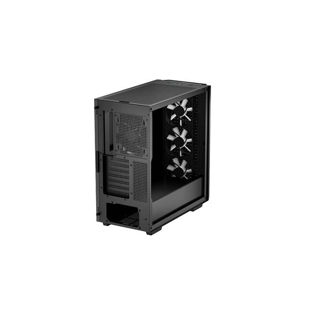 Deepcool Cg560 Mid-Tower Atx Case, Mesh Front Panel For High Airflow, Three Pre-Installed 120Mm Argb Fans, 140Mm Rear Black Fan, Tempered Glass, Black