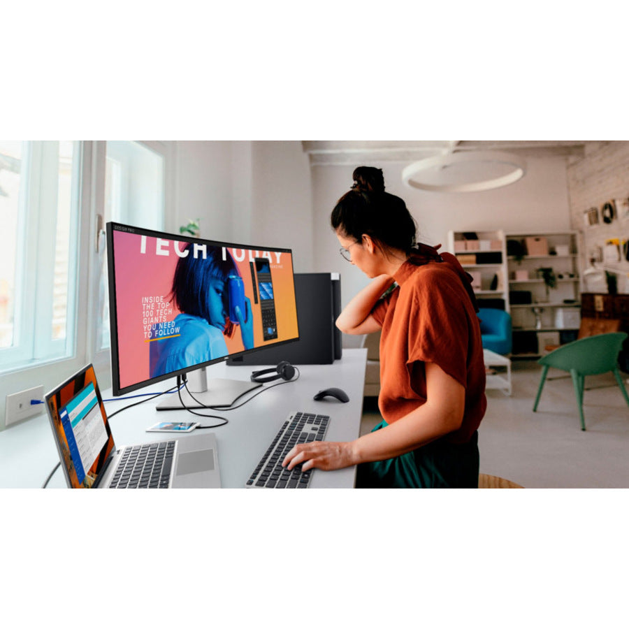 Dell Ultrasharp U4021Qw 39.7" 5K2K Wuhd Curved Screen Led Lcd Monitor - 21:9 - Black, Silver