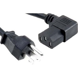 ENET 5-15P to C13 Right-Angle 10ft External Power Cord / Cable NEMA 5-15P to IEC-320 C13 10A 18AWG 10' N515-C13RA-10F-ENC