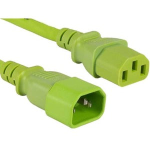 ENET C13 to C14 3ft Green Power Extension Cord / Cable 250V 18 AWG 10A NEMA IEC-320 C13 to IEC-320 C14 3' C13C14-GN-3F-ENC