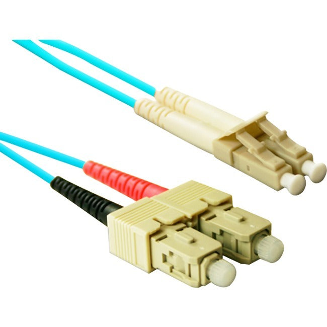 ENET SC to LC 50/125 10G Aqua Multimode Duplex 12 Meter Fiber Cable SCLC-10G-12M-ENC