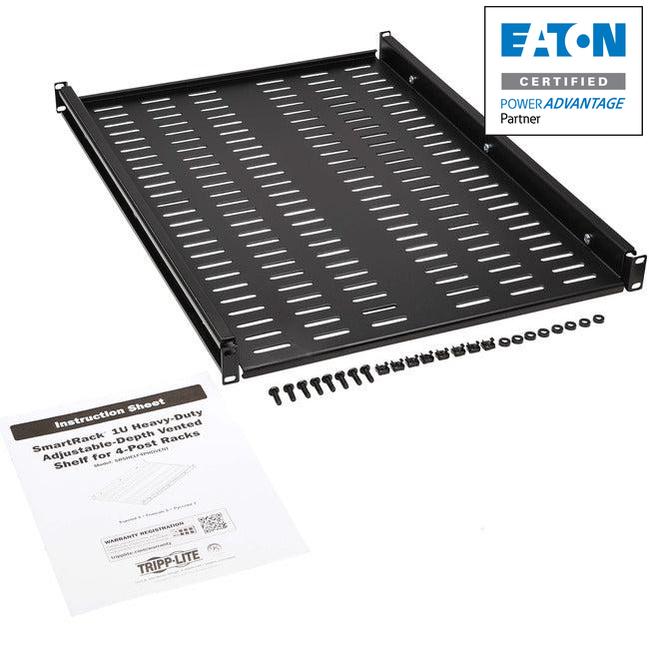 Eaton Tripp Lite Series SmartRack Adjustable-Deep Steel Rack Shelf - 1U, Vented, 250 lb. (113 kg) Capacity SRSHELF4PHDVENT