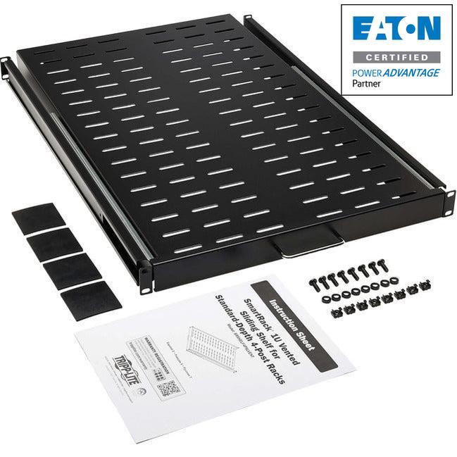 Eaton Tripp Lite Series SmartRack Sliding Steel Rack Shelf - 1U, Vented, 28.3 in. Deep, Holds up to 50 lb. (23 kg) SRSHELF4PSLVENT