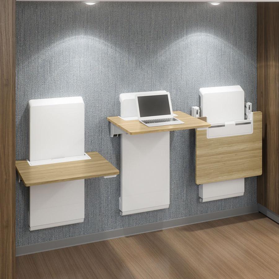 Ergotron WorkFit Elevate with Power Access (Mendota Maple) Sit-Stand Wall Desk 24-802-S893
