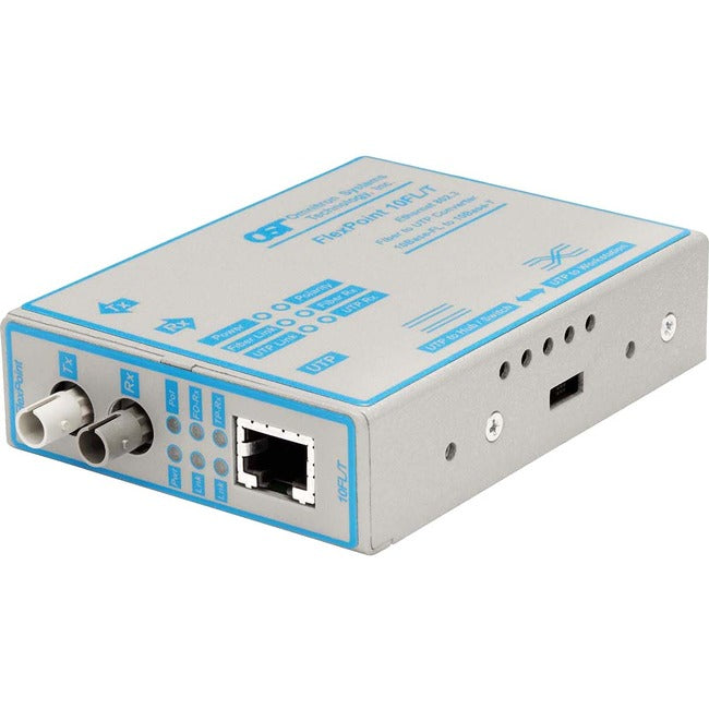 FlexPoint 10Mbps Ethernet Fiber Media Converter RJ45 ST Multimode 5km 4302-0