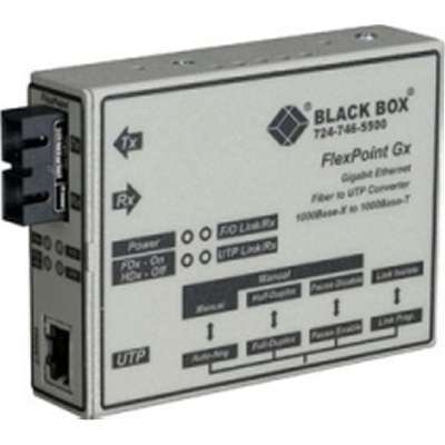 FlexPoint Gigabit Media Converter - Copper to Fiber Multimode 1000 Mbps | Black Box LMC1003A-R3