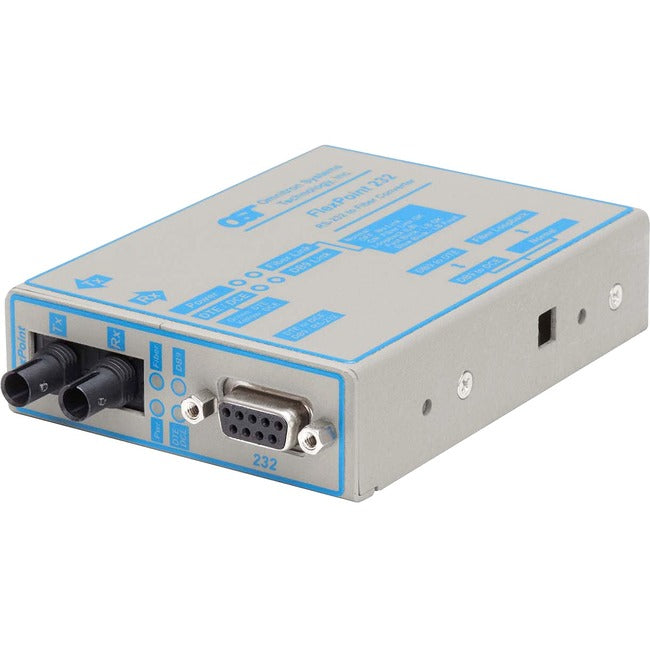 FlexPoint RS-232 Serial Fiber Media Converter DB-9 ST Multimode 5km 4483-1