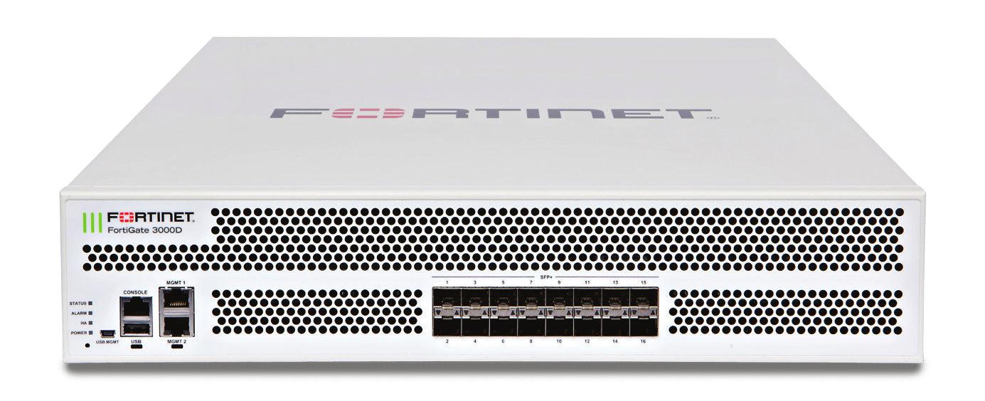 Fortinet Fortigate-3000D Hardware Plus 3 Year 24X7 Forticare And Fortiguard Enterprise Protection