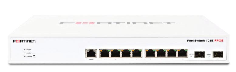 Fortinet Layer 2 Fortigate Switch Controller Compatible Poe+ Switch With 8 X Ge Rj45 Ports, 2 X Ge Sfp, With Automatic Max 130W Poe Output Limit