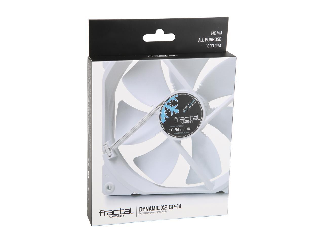 Fractal Design Dynamic X2 Gp-14 140Mm High Durability Long Life Sleeve Bearing White Edition Computer Case Fan