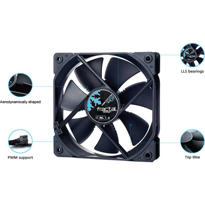 Fractal Design Dynamic X2 Gp-12 Pwm Fd-Fan-Dyn-X2-Gp12-Pwm-Bk 120Mm Case Fan