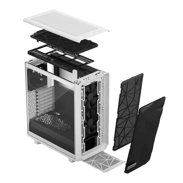 Fractal Design Fd-C-Mes2C-05 Meshify 2 Compact White Tempered Glass Clear Atx Mid Tower Computer Case (White)