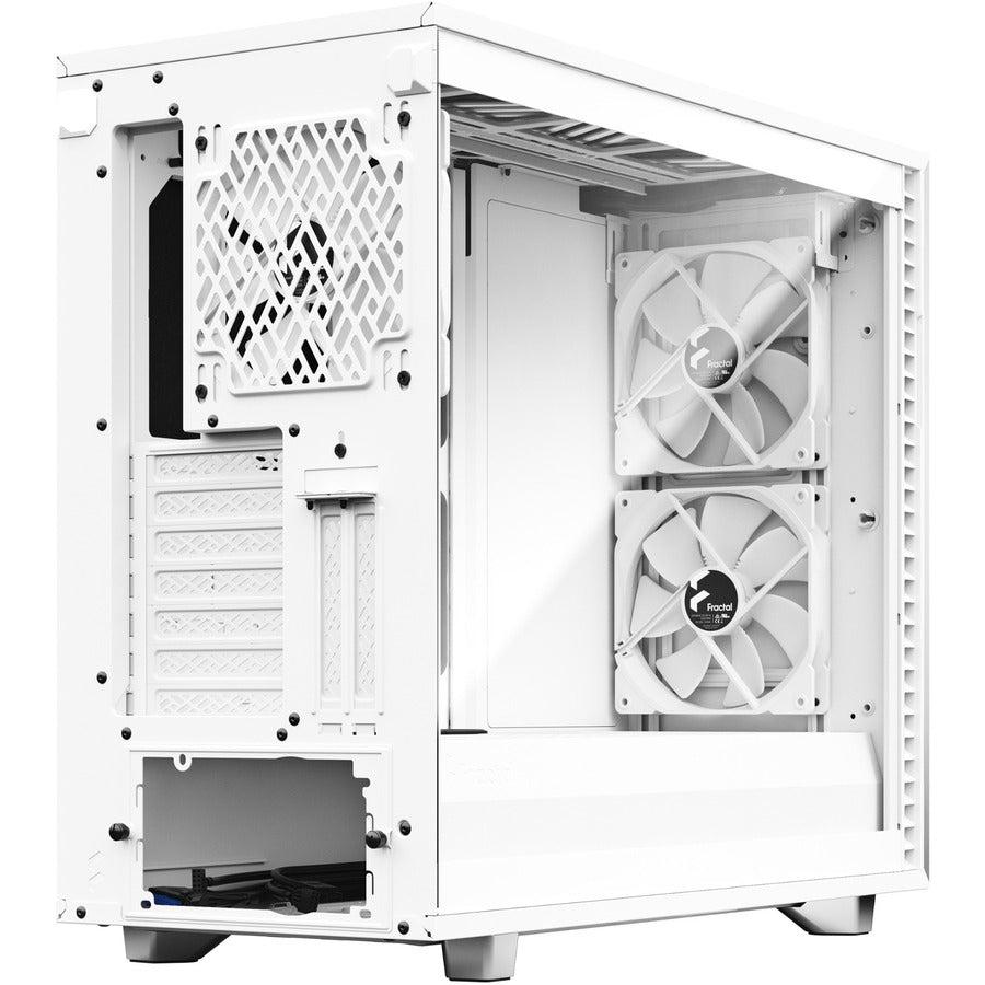Fractal Design Fd-C-Def7A-06 Define 7 White Tg Clear Tint /Brushed Aluminum/Steel E-Atx Silent Modular Tempered Glass Window Mid Tower Computer Case