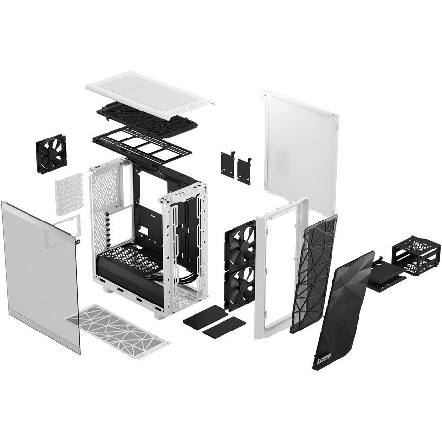 Fractal Design Fd-C-Mes2C-05 Meshify 2 Compact White Tempered Glass Clear Atx Mid Tower Computer Case (White)