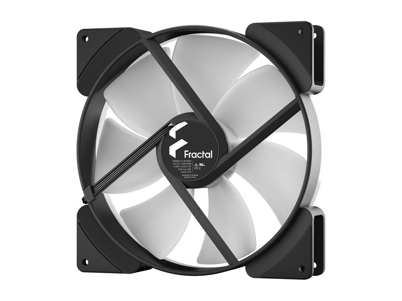 Fractal Design Prisma Al-18 Pwm 180 Mm Addressable Rgb Led Lls Bearing Computer Case Fan - Fd-Fan-Pri-Al18-Pwm