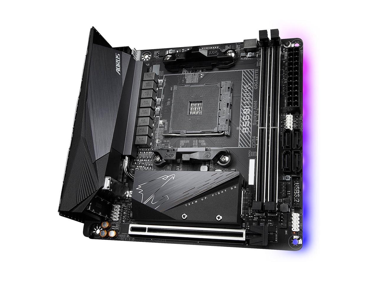 Gigabyte B550I Aorus Pro Ax Am4 Amd B550 Mini-Itx Motherboard With Dual M.2, Sata 6Gb/S, Usb 3.2 Gen 1, Wifi 6, 2.5 Gbe Lan, Pcie 4.0