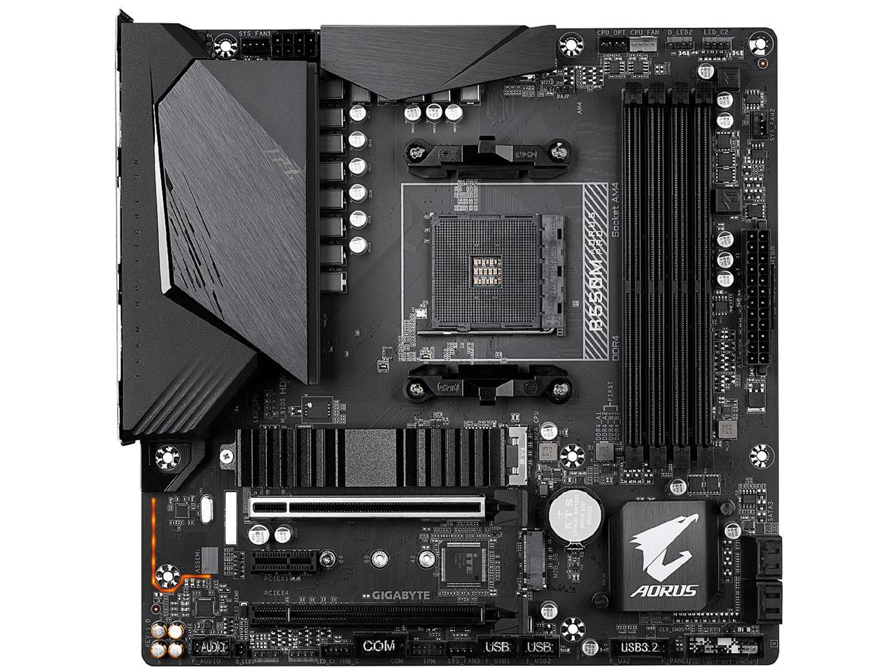 Gigabyte B550M Aorus Pro Am4 Amd B550 Micro-Atx Motherboard With Dual M.2, Sata 6Gb/S, Usb 3.2 Gen 2, Pcie 4.0
