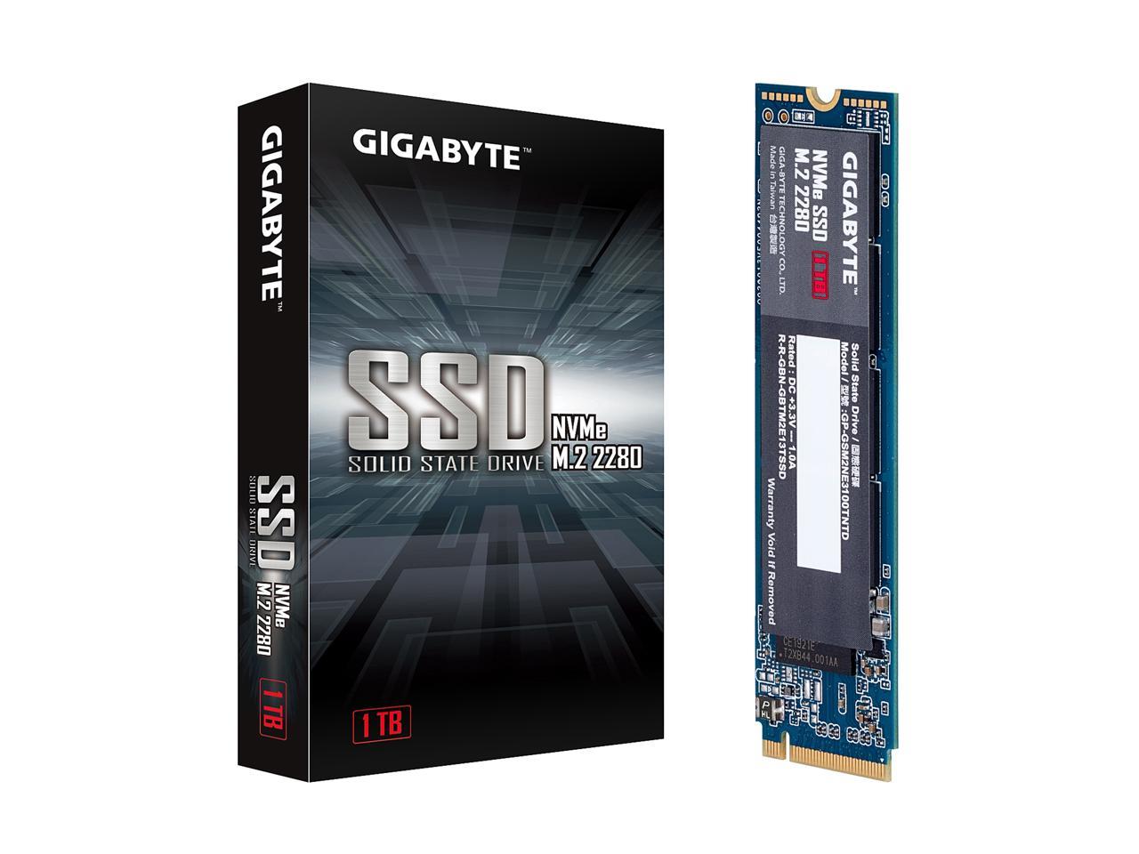 Gigabyte M.2 2280 1Tb Pci-Express 3.0 X4, Nvme 1.3 Internal Solid State Drive (Ssd) Gp-Gsm2Ne3100Tntd
