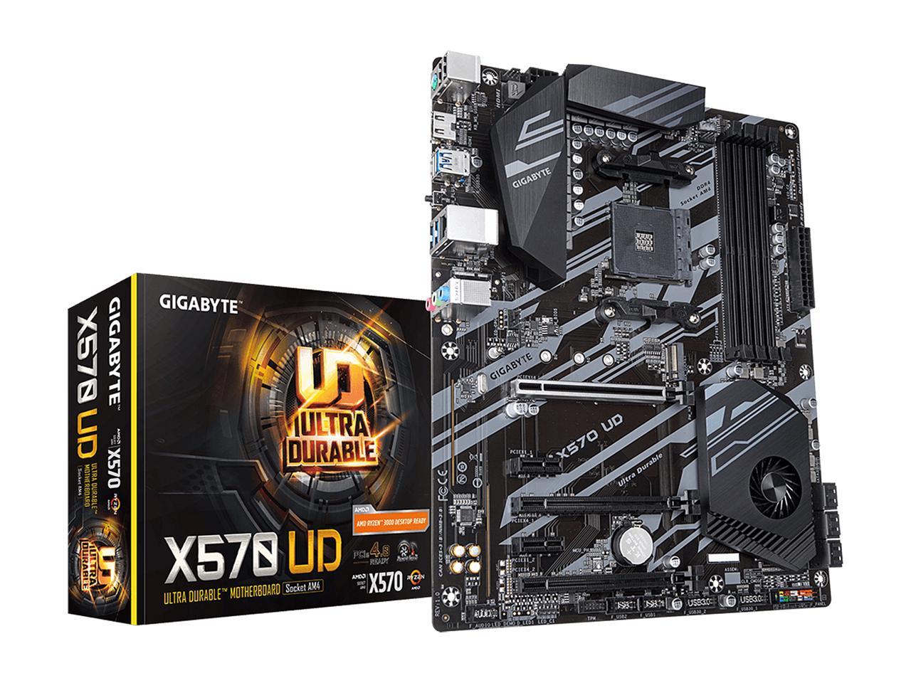 Gigabyte X570 Ud Amd Ryzen 3000 Pcie 4.0 Sata 6Gb/S Usb 3.2 Amd X570 Atx Motherboard