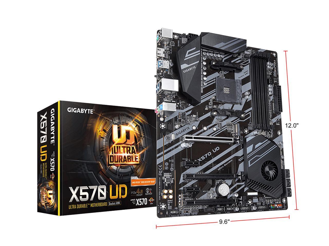 Gigabyte X570 Ud Amd Ryzen 3000 Pcie 4.0 Sata 6Gb/S Usb 3.2 Amd X570 Atx Motherboard