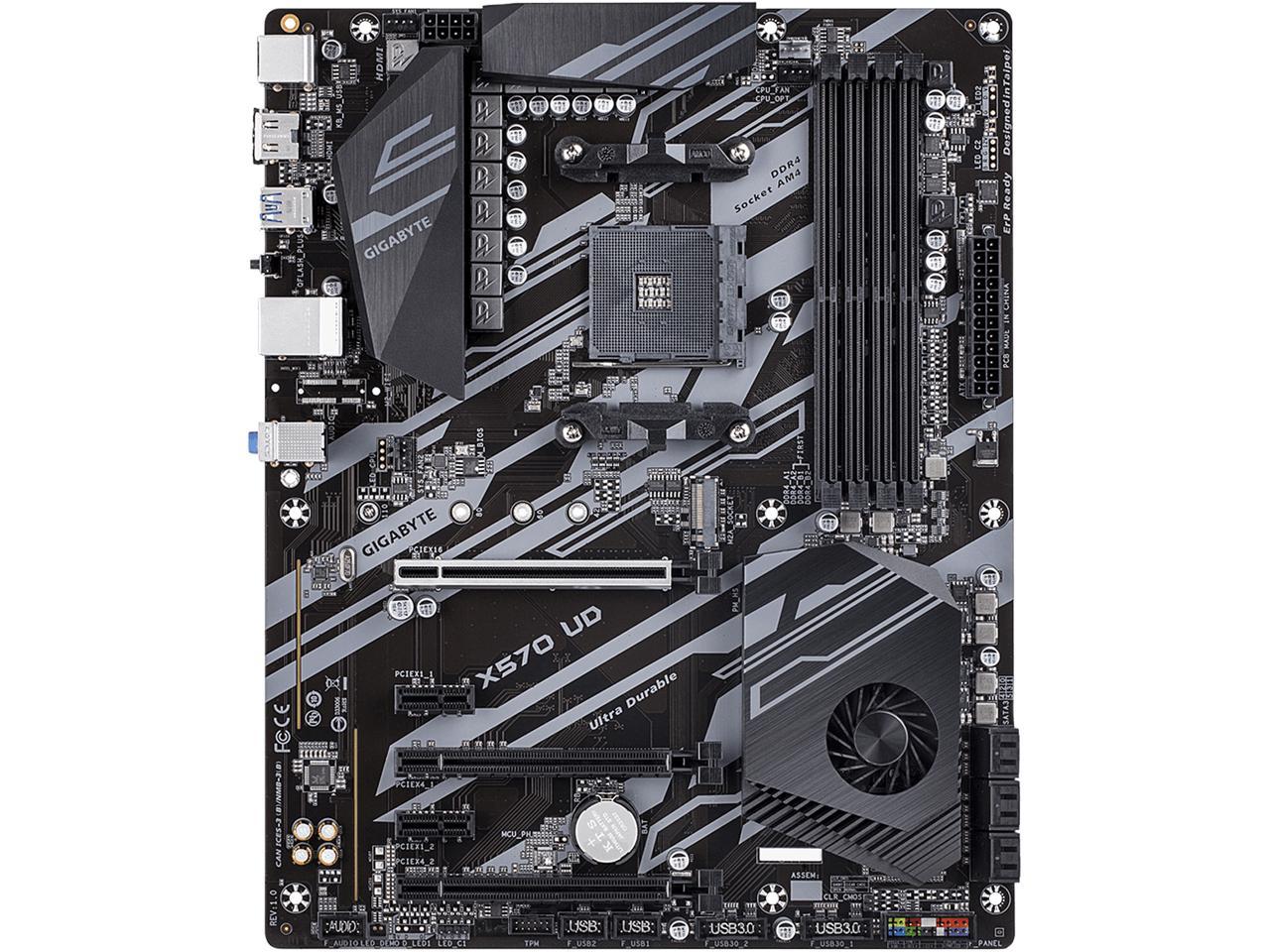 Gigabyte X570 Ud Amd Ryzen 3000 Pcie 4.0 Sata 6Gb/S Usb 3.2 Amd X570 Atx Motherboard