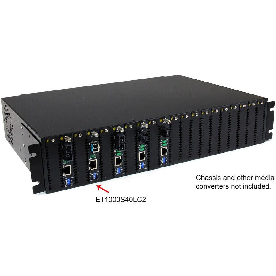 Gigabit Fiber Media Converter Single Mode LC 40km - StarTech ET1000S40LC2