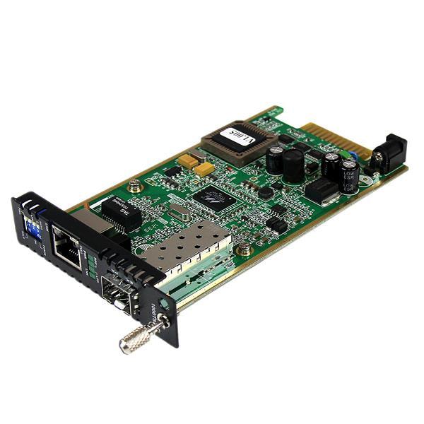 Gigabit SFP Fiber Media Converter Card Module for Chassis - StarTech ET91000SFP2C