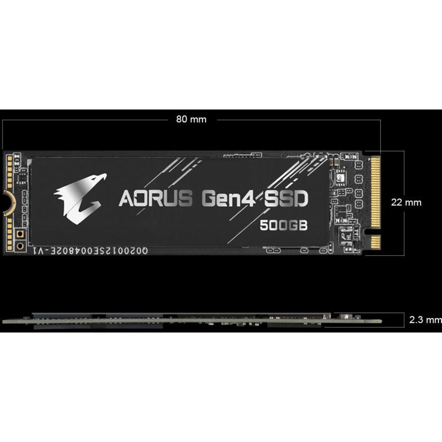 Gigabyte Aorus Gen4 M.2 2280 500Gb Pci-Express 4.0 X4, Nvme 1.3 3D Tlc Internal Solid State Drive (Ssd) Gp-Ag4500G