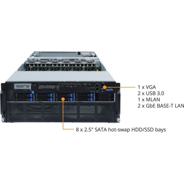 Gigabyte G482-Z52 Barebone System - 4U Rack-mountable - Socket SP3 - 2 x Processor Support