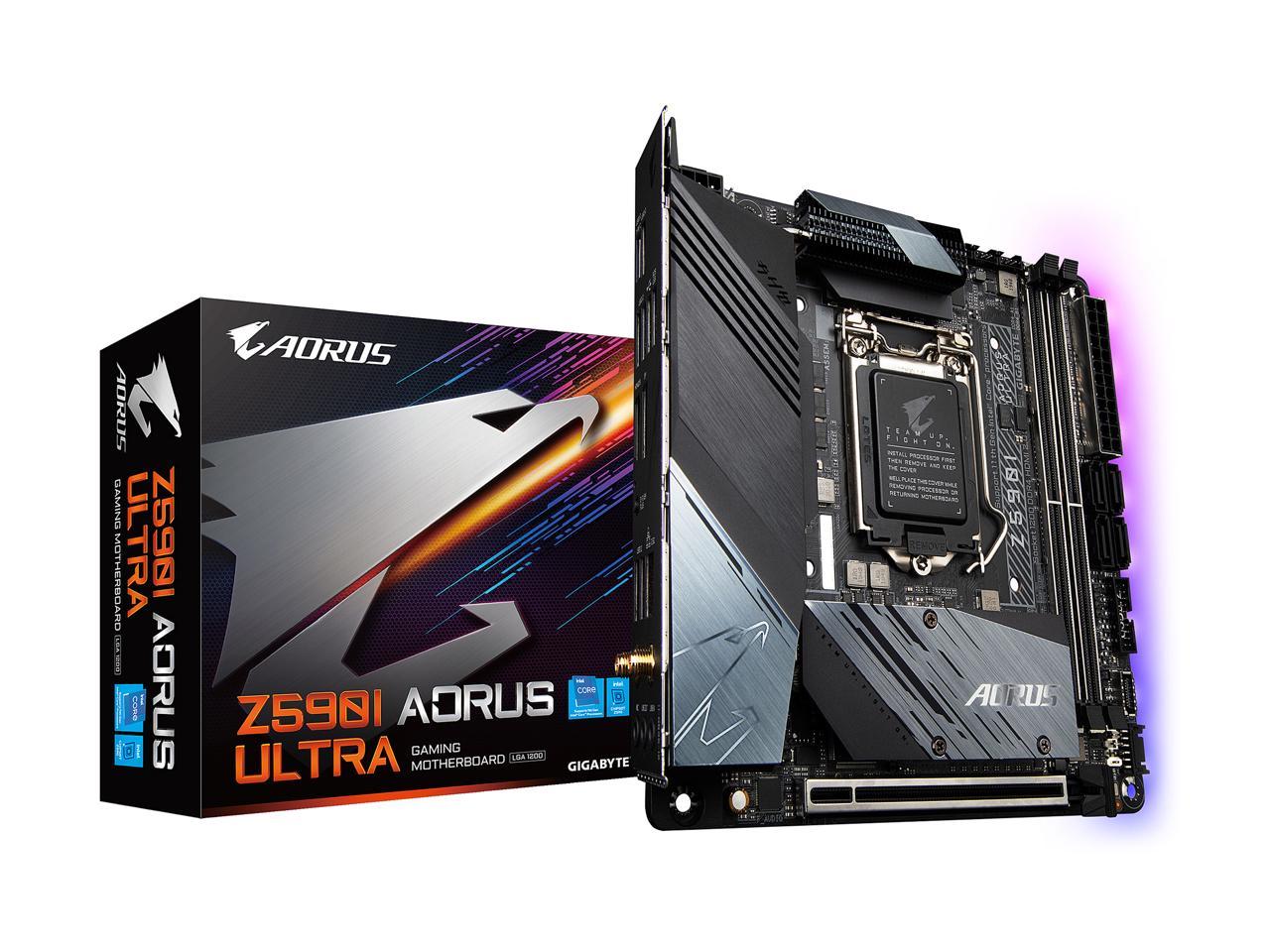 Gigabyte Z590I Aorus Ultra Lga 1200 Intel Z590 Mini-Itx Motherboard With Dual M.2, Pcie 4.0