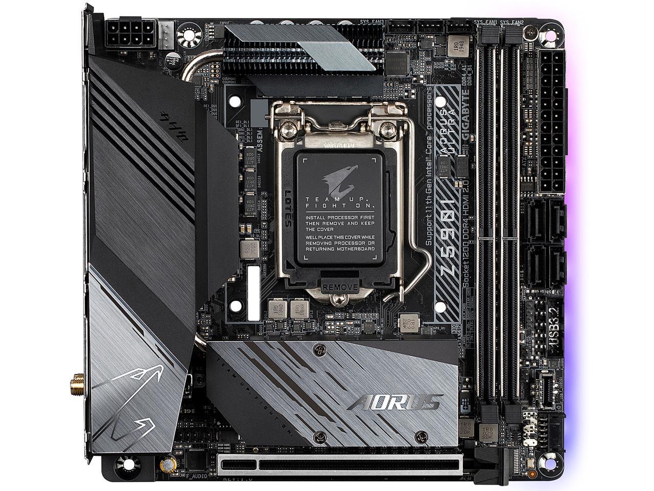 Gigabyte Z590I Aorus Ultra Lga 1200 Intel Z590 Mini-Itx Motherboard With Dual M.2, Pcie 4.0
