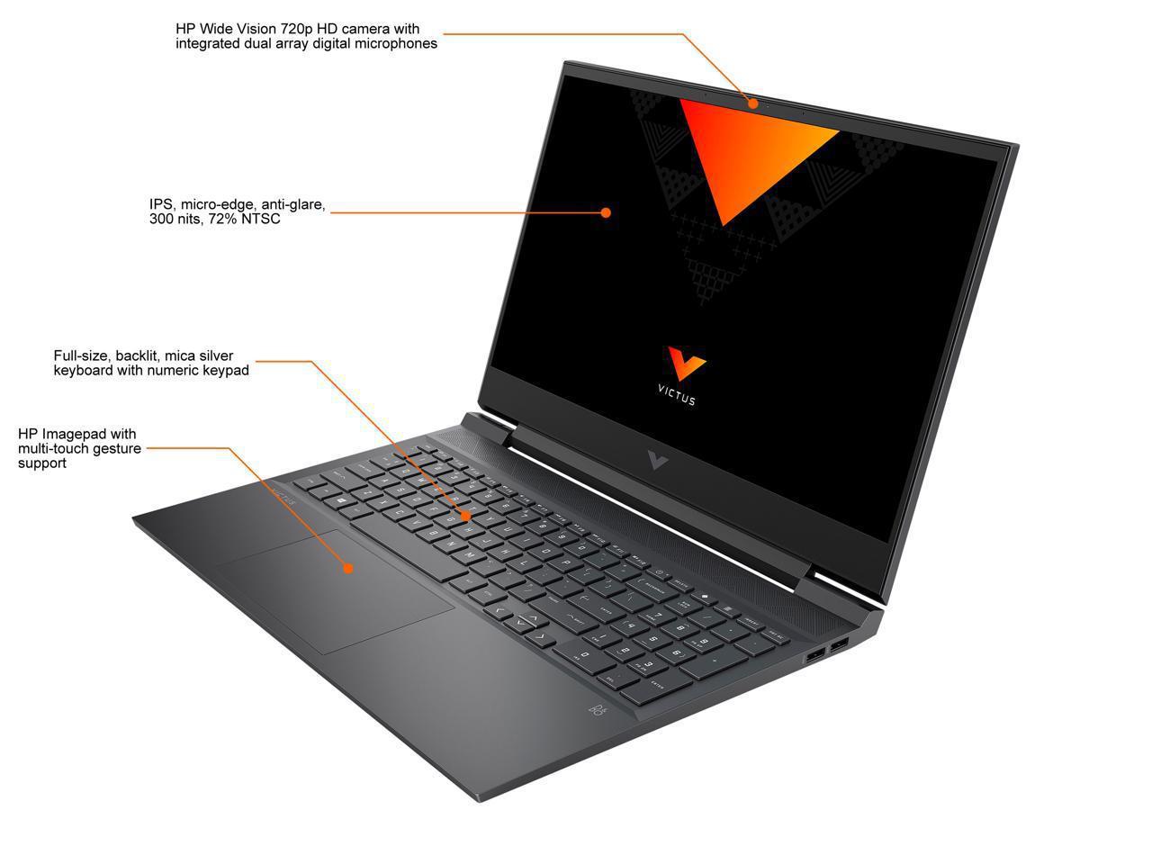 Hp Victus - 16.1" 60 Hz Ips - Amd Ryzen 5 5000 Series 5600H (3.30Ghz) - Nvidia Geforce Rtx 3050