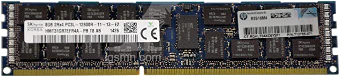 HPE 8GB, Dual Rank x4 PC3L-12800R (DDR3-1600) 715283-001