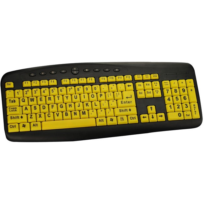 High Visibility Large Print Soft Touch Keyboard, 104 Key, USB CST104LPY