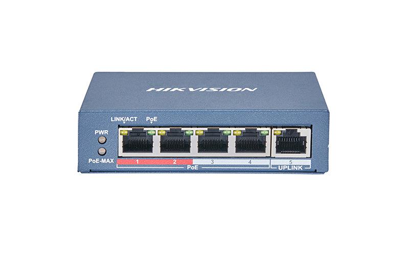 Hikvision Digital Technology Ds-3E0105P-E2 Network Switch Unmanaged Fast Ethernet (10/100) Power Over Ethernet (Poe) Blue, Grey