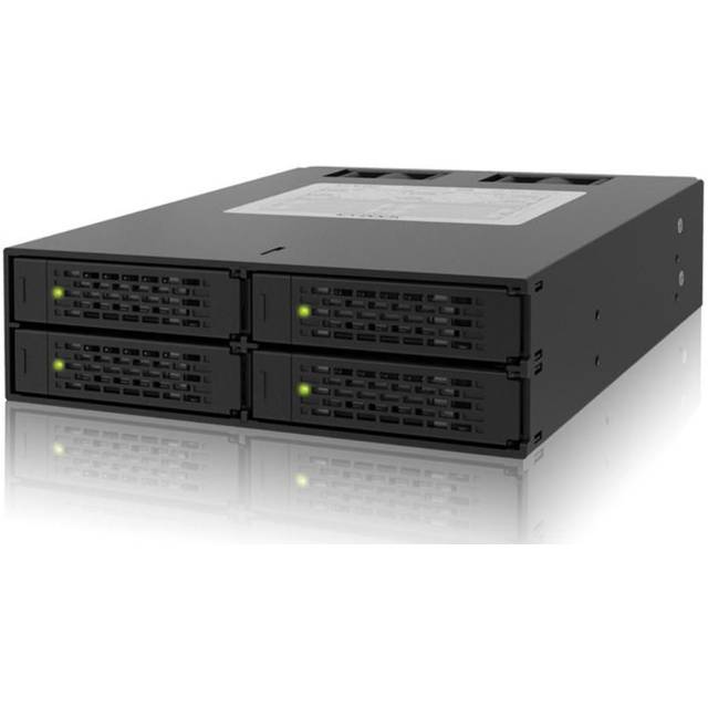 Icy Dock Tougharmor Mb994Sp-4Sb-1 4X 2.5 Inch Sata Hard Drive/Ssd In 1X 5.25 Inch Bay Hot Swap Mobile Rack Cage (Black)