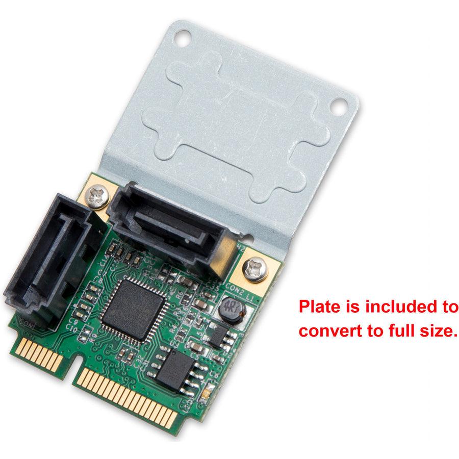 IO Crest Half Height 2 Port SATA III RAID Mini PCI-e 2.0 Card SI-MPE40095