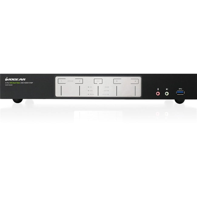 IOGEAR 4-Port 4K Dual View KVMP Switch with HDMI & USB 3.0 Hub (TAA) | Tecisoft GCS1944H