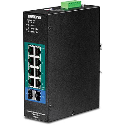 Industrial Gigabit Managed PoE+ DIN-Rail Switch - 10-Port Network Switch | TrendNet TI-PG102I