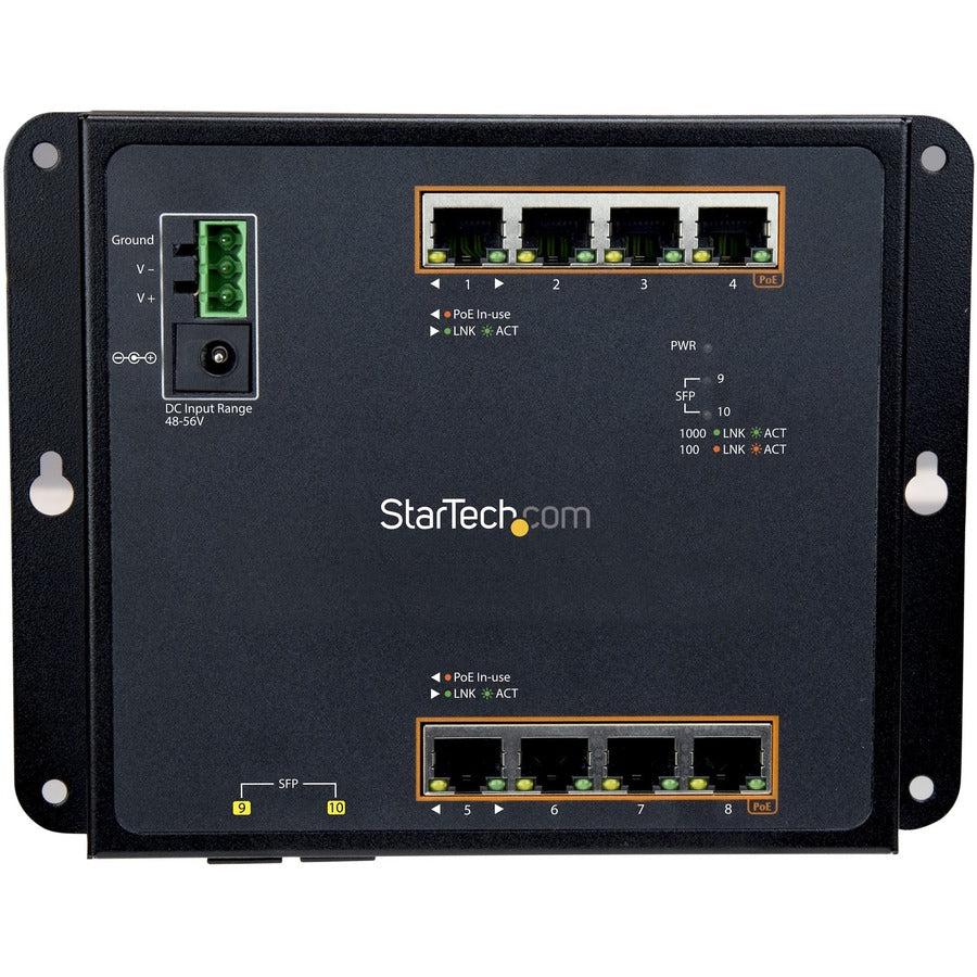 Industrial PoE+ Switch - 8 Port Managed Gigabit Ethernet Switch with SFP | TechSoft IES101GP2SFW