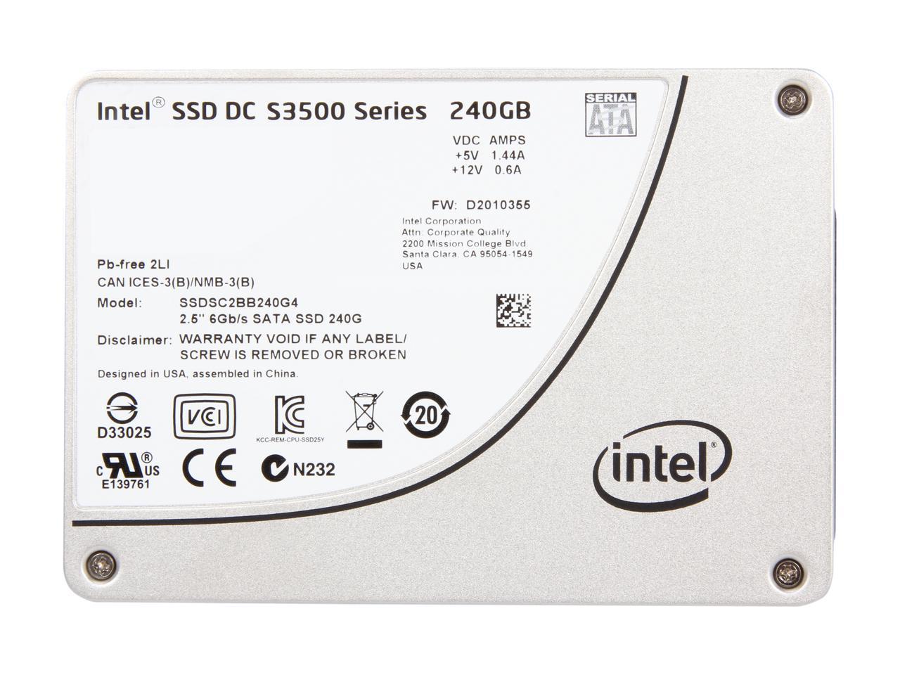 Intel Dc S3500 Ssdsc2Bb240G401 2.5" 240Gb Sata 3.0 6Gb/S Mlc Solid State Drive
