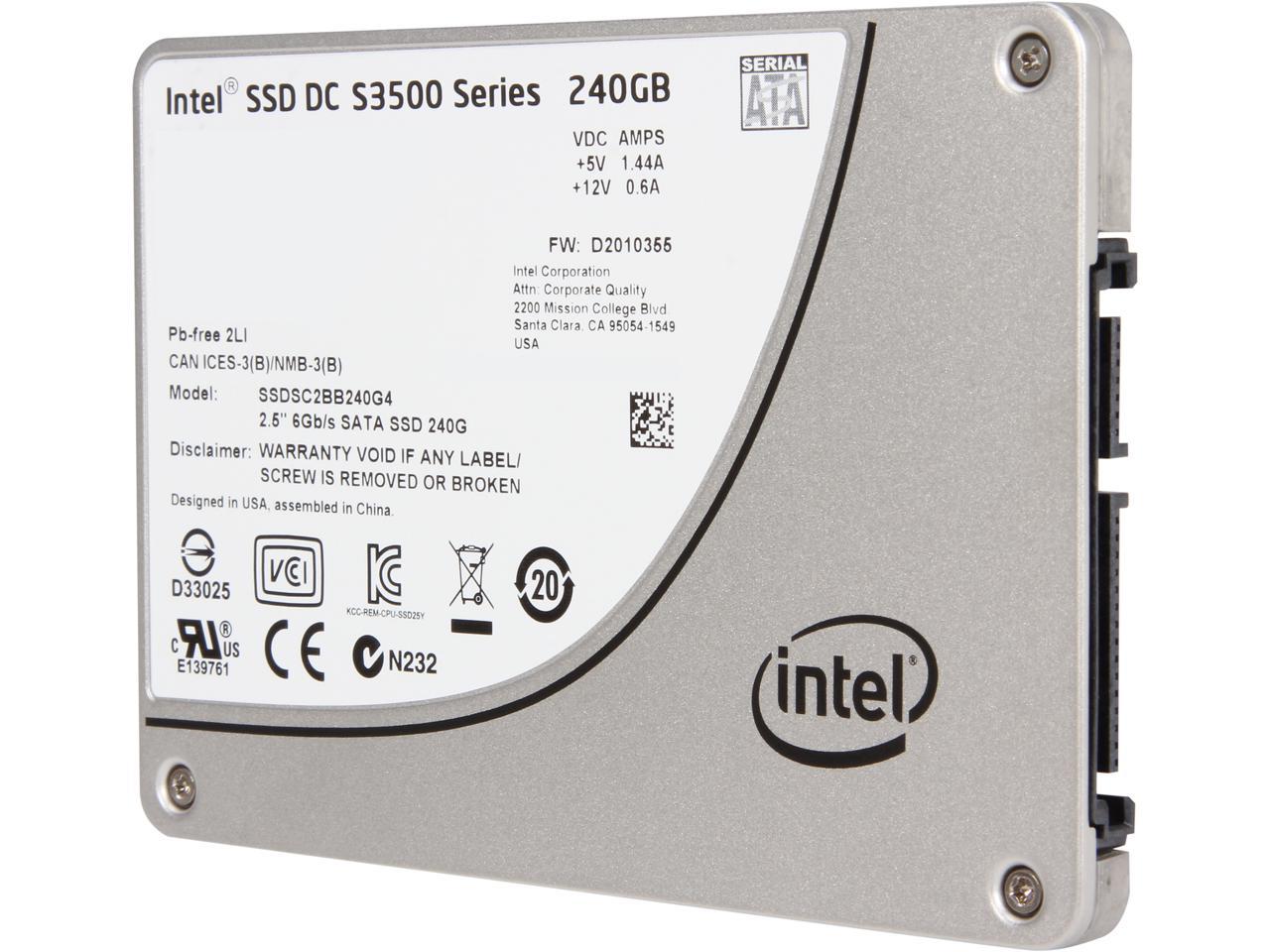 Intel Dc S3500 Ssdsc2Bb240G401 2.5" 240Gb Sata 3.0 6Gb/S Mlc Solid State Drive