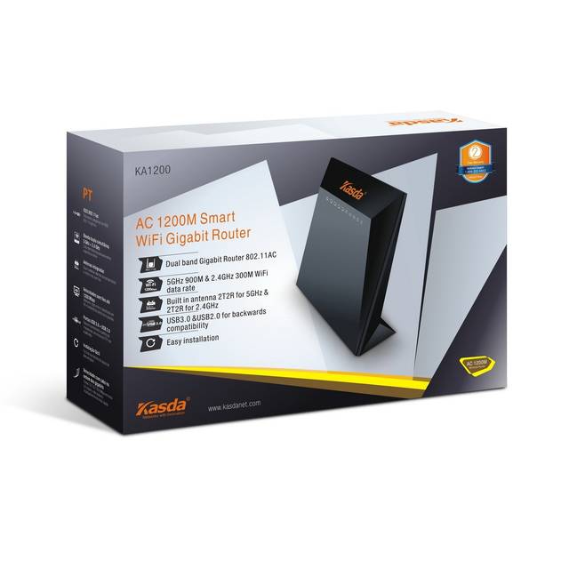 Kasda Ka1200 Ac 1200 Wireless Dual Band Gigabit Router W/ 4X Internal 3Dbi Antennas