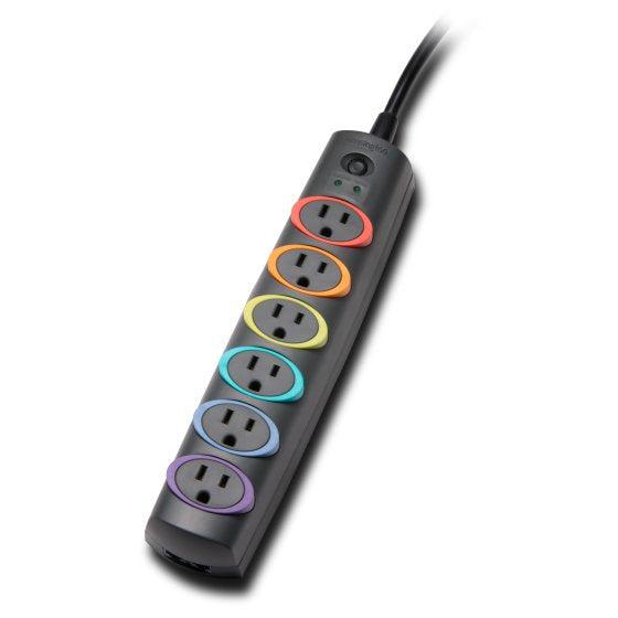 Kensington K62147Na Surge Protector Black, Multicolour 6 Ac Outlet(S) 2.1 M