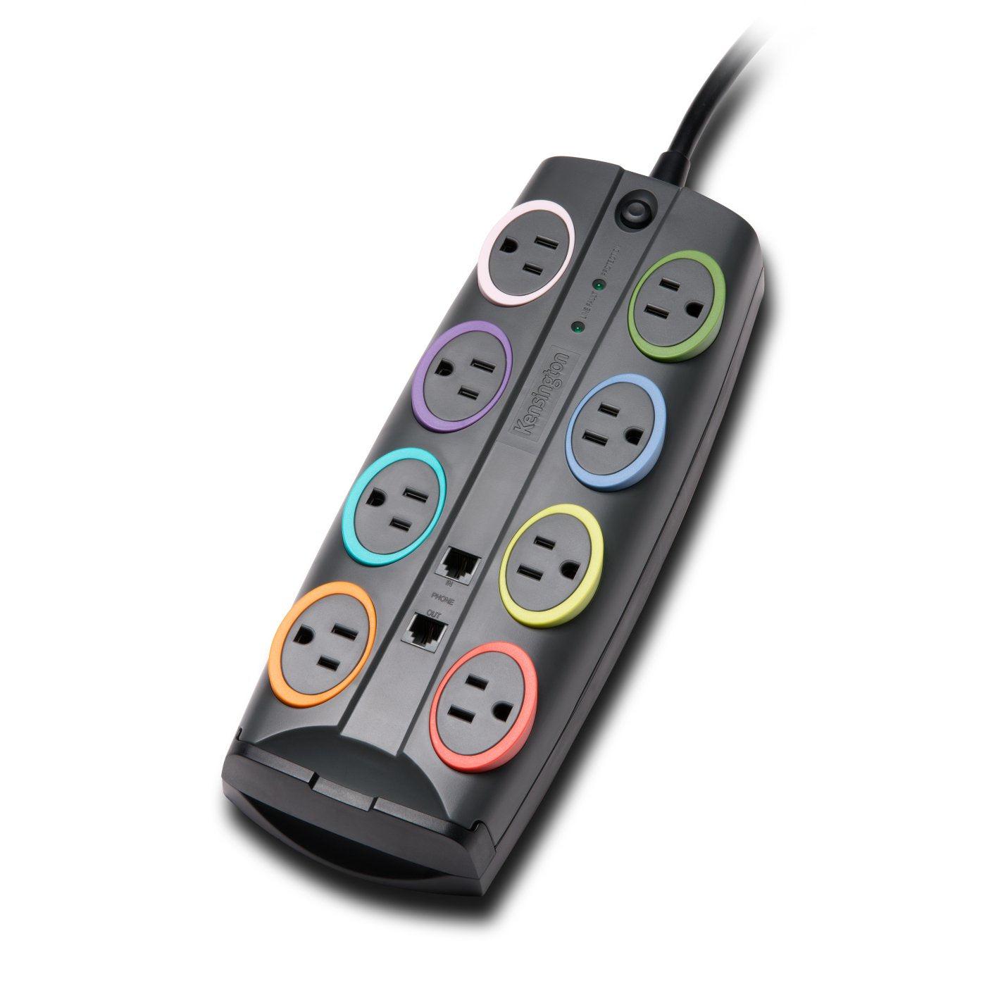 Kensington K62690Na Surge Protector Black, Multicolour 8 Ac Outlet(S) 2.4 M