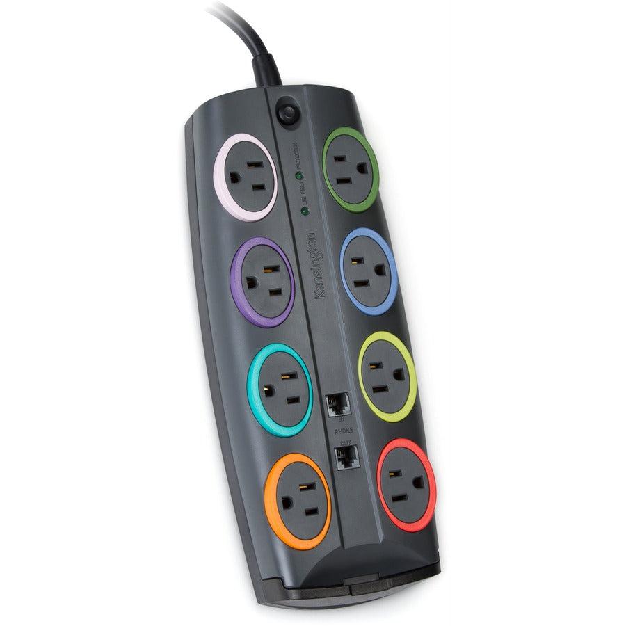 Kensington K62690Na Surge Protector Black, Multicolour 8 Ac Outlet(S) 2.4 M