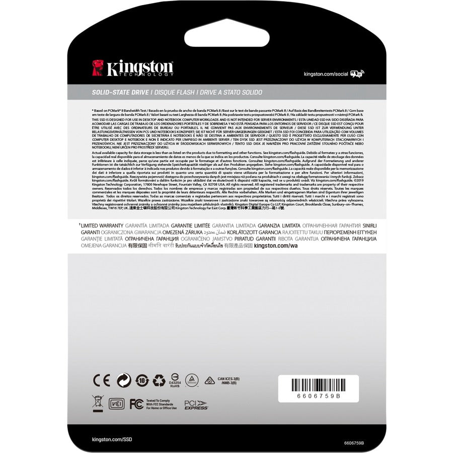 Kingston KC2500 500 GB Solid State Drive - M.2 2280 Internal - PCI Express NVMe (PCI Express NVMe 3.0 x4) SKC2500M8/500GBK