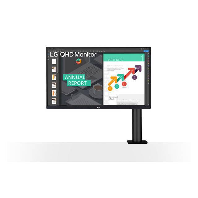LG 27" IPS QHD Ergo Monitor - Ergonomic Stand USB Type-C | TechSoft 27BN88Q-B